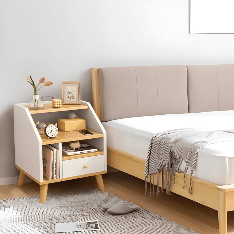 VELADOR LIVING MESA DE NOCHE 1 CAJON MDF 40X30X53CM BLANCO - 2