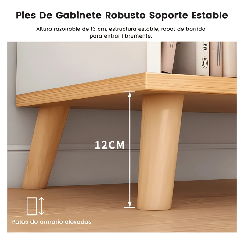 VELADOR LIVING MESA DE NOCHE 1 CAJON MDF 40X30X53CM BLANCO - 4