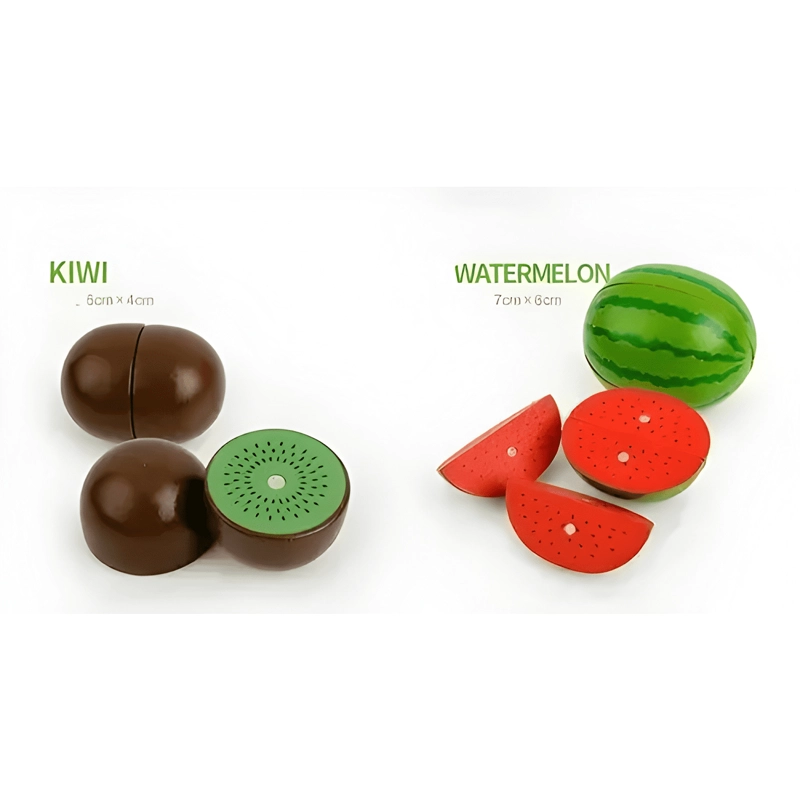 SET CORTA FRUTAS Y VERDURAS MADERA CON IMAN 17 PIEZAS #2 - 3