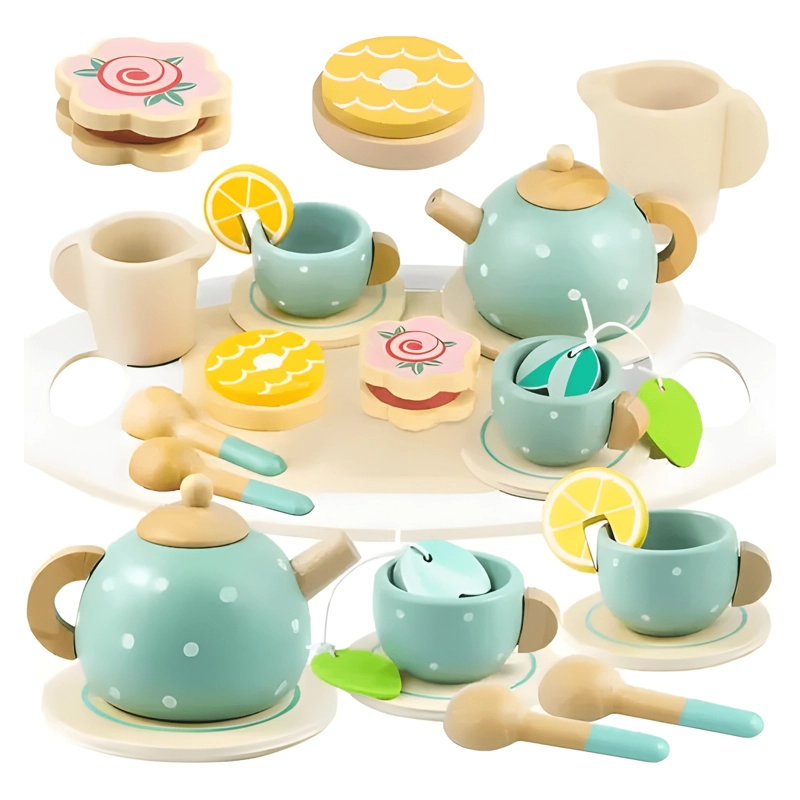 TAZAS DE TE  DE JUGUETE CON CALDERA Y PASTEL - 3