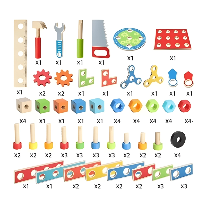 SET DE HERRAMIENTAS MESA DE TRABAJO DE MADERA PARA NIÑOS - 2