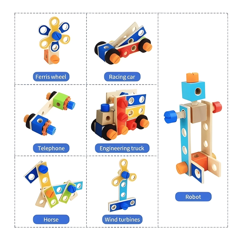 SET DE HERRAMIENTAS MESA DE TRABAJO DE MADERA PARA NIÑOS - 3