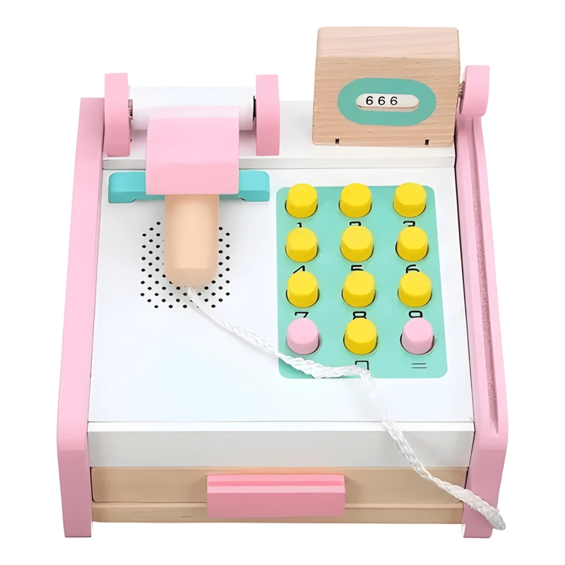 CAJA REGISTRADORA DE MADERA JUGUETE DIDACTICO #2 - 1