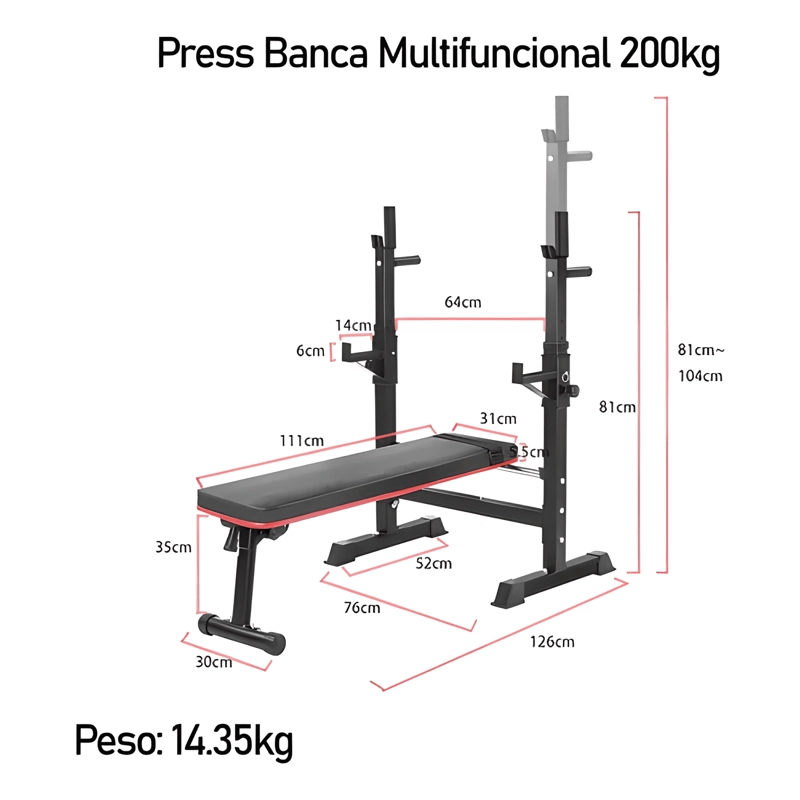 PRESS BANCA ABDOMINAL RECLINABLE BOOMFIT 5 NIVELES - 1