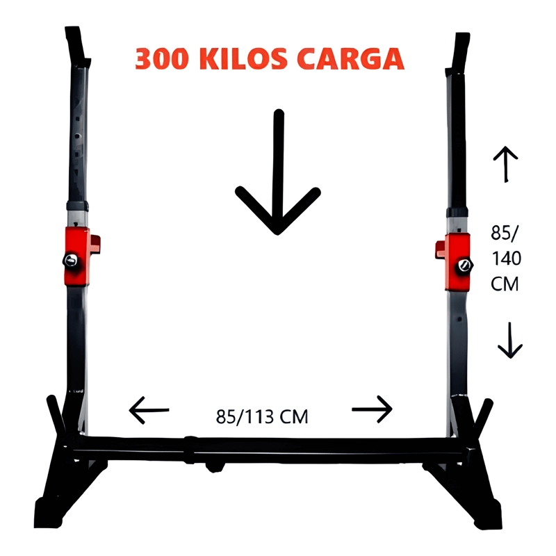 RACK PORTABARRAS AJUSTABLE DE ACERO PARA MUSCULACION #1 - 4