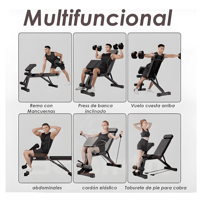 PRESS BANCA BOOMFIT PLEGABLE 16 EN 1 7 NIVELES NEGRO - 2