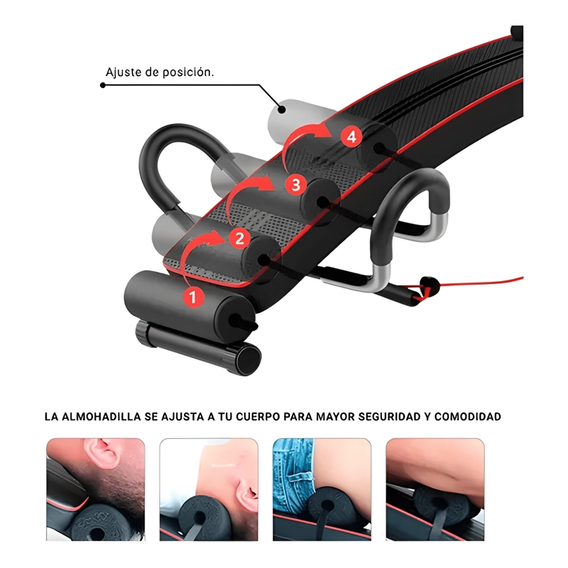 BANCO DE ABDOMINALES BOOMFIT AJUSTABLE 4 MODOS NEGRO #2 - 3