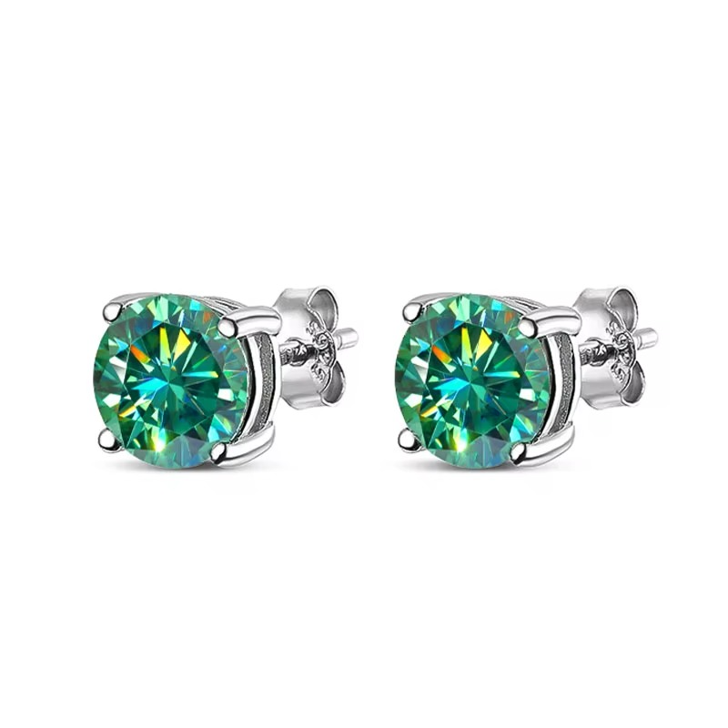 AROS DE MOISSANITA ORO BLANCO 18KT SOBRE PLATA 4MM CERTIFICADO - 3