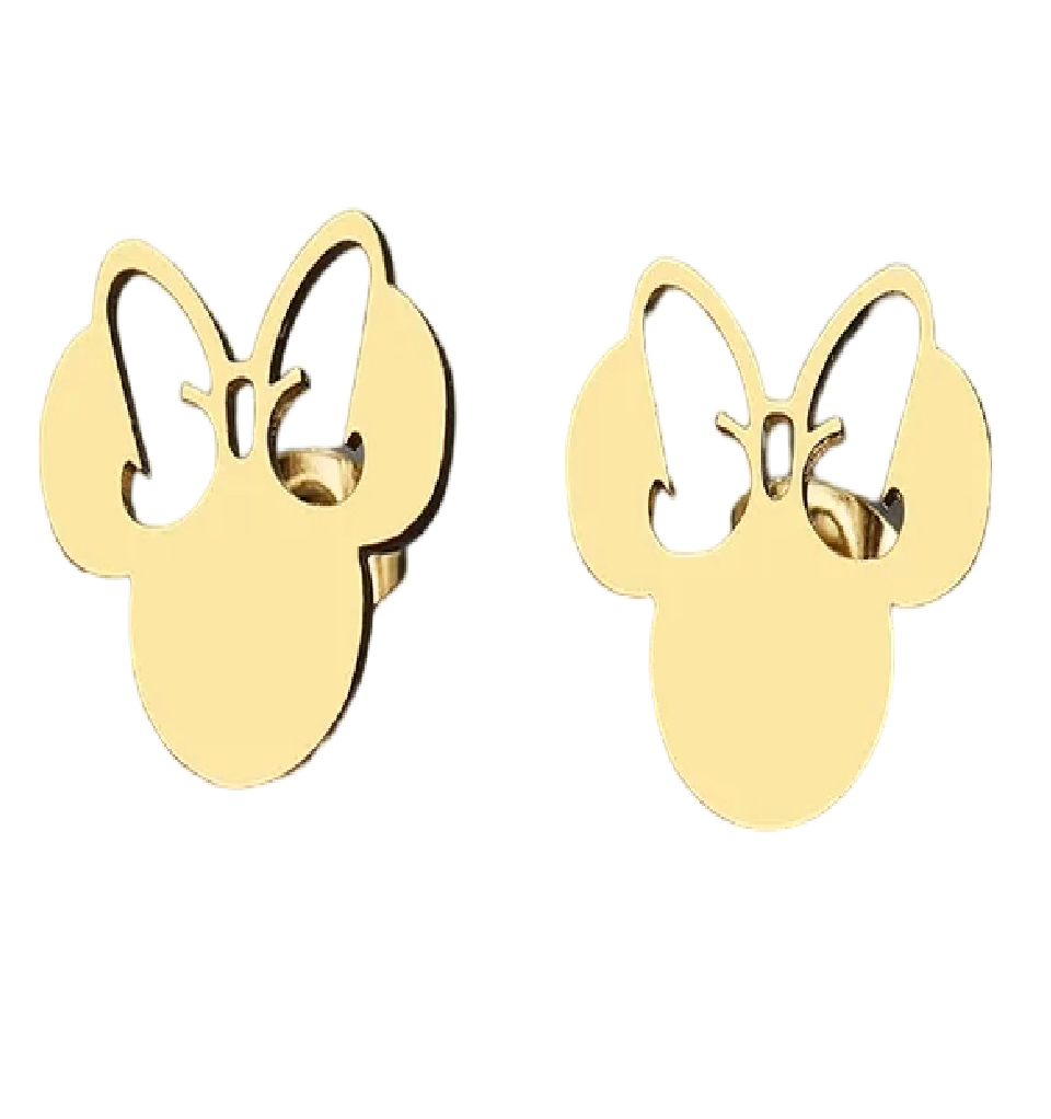 AROS MINNIE MOUSE ORO 18KT BAÑADO - NIÑA MUJER LUXURYJOYASCL - 1