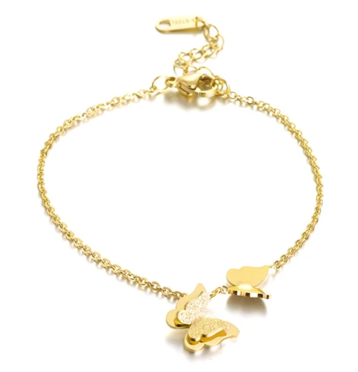 OFERTA! PULSERA MARIPOSA ORO 18K LUXURY - 1