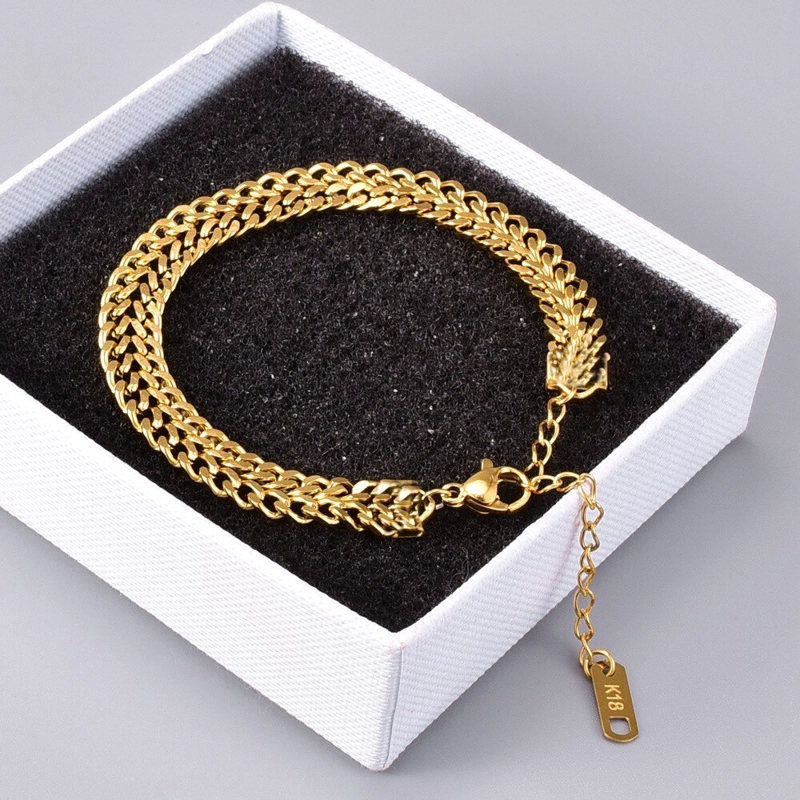 PULSERA MUJER AJUSTABLE TEJIDO GRUESO ORO 18KT - 4