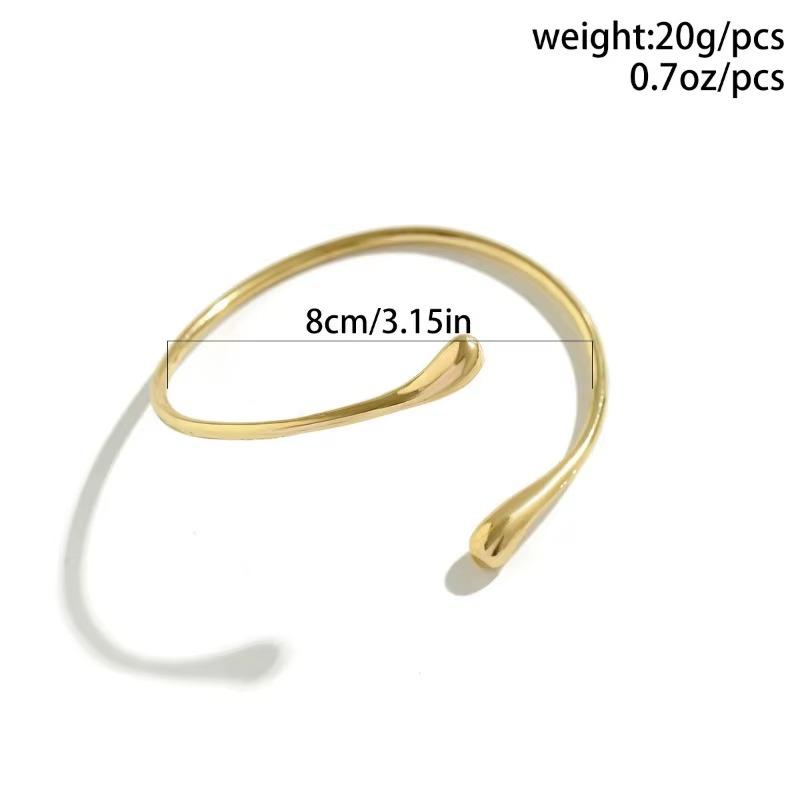 PULSERA BRAZALETE VINTAGE FORMA GOTA DE AGUA ORO 18K BAÑADO - 2