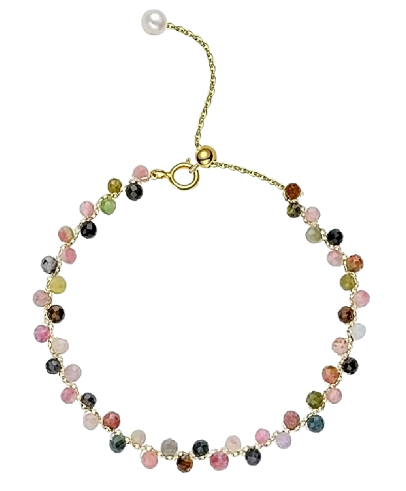 PULSERA FINA TURMALINA COLORES ORO 18K LUXURY - 1