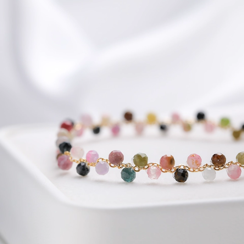 PULSERA FINA TURMALINA COLORES ORO 18K LUXURY - 3