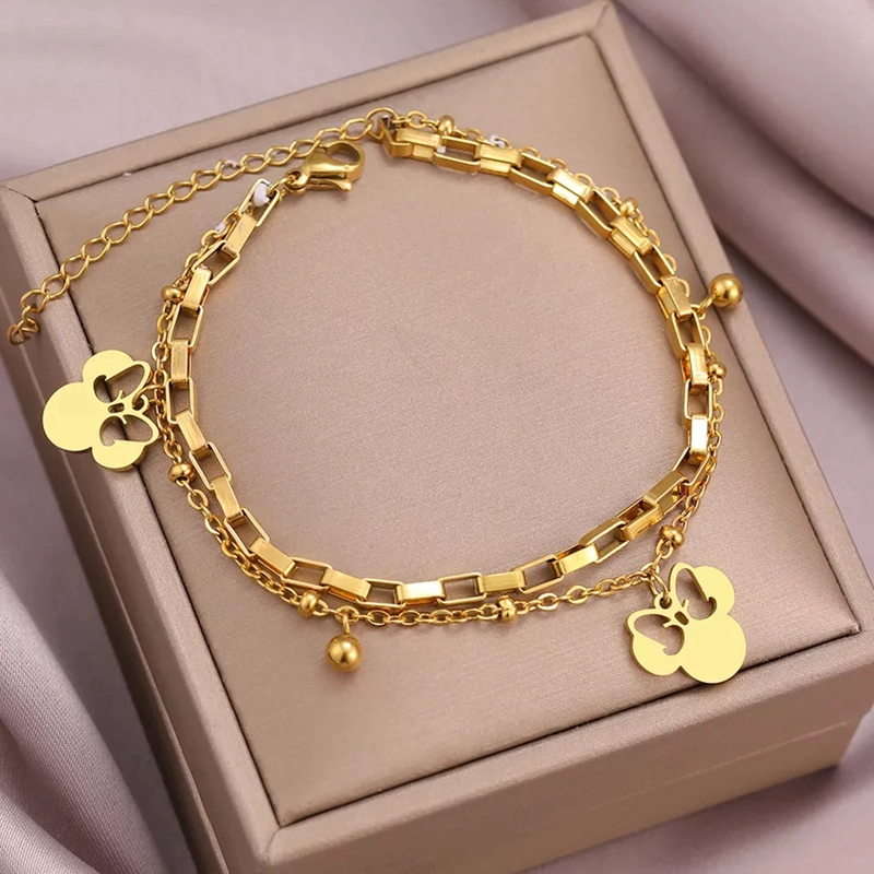 PULSERA MINNIE MOUSE EXCLUSIVO BAÑO ORO 18KT - 2