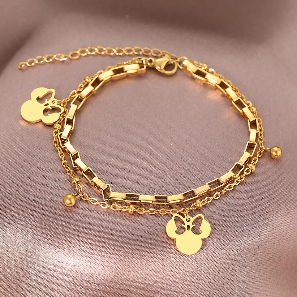 PULSERA MINNIE MOUSE EXCLUSIVO BAÑO ORO 18KT - 4