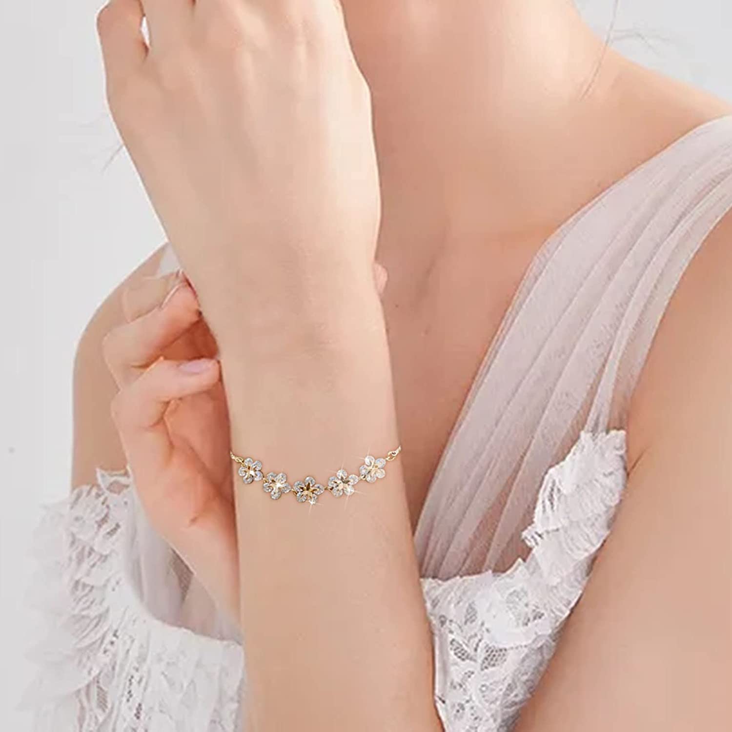 OFERTA! PULSERA FLORES HECHAS CON CRISTAL DE SWAROVSKI - 4
