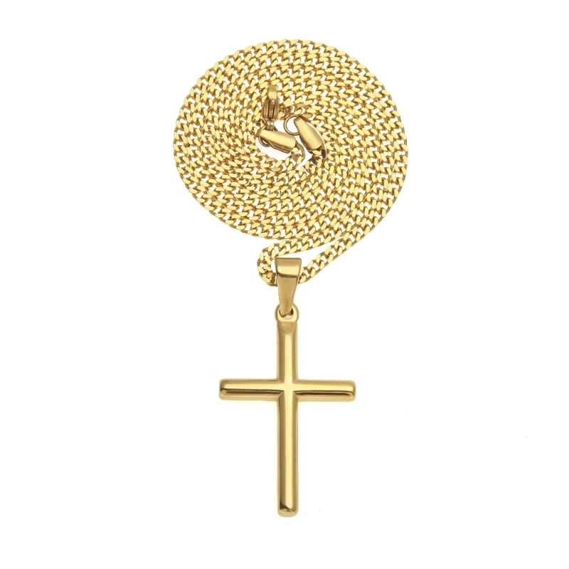 COLLAR CRUZ DE ORO 18KT BAÑADO EXCLUSIVO UNISEX DORADO - 1