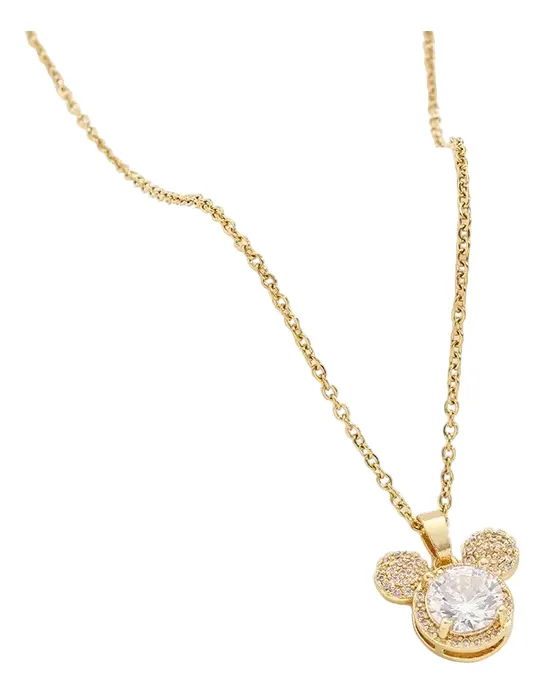 REMATE!! COLLAR MICKEY BAÑO ORO 18KT CON CRISTALES - 2