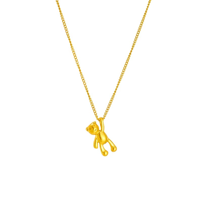 COLLAR LUXURYJOYASCL OSO 3D BAÑADO EN ORO 45 CM - 1