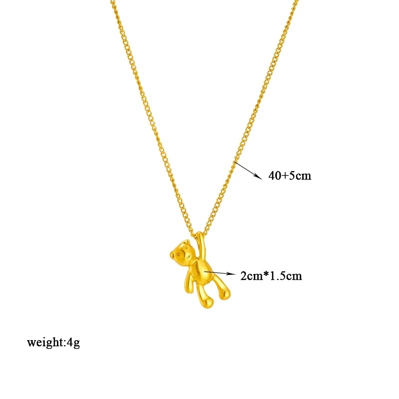 COLLAR LUXURYJOYASCL OSO 3D BAÑADO EN ORO 45 CM - 2
