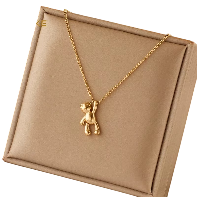 COLLAR LUXURYJOYASCL OSO 3D BAÑADO EN ORO 45 CM - 4