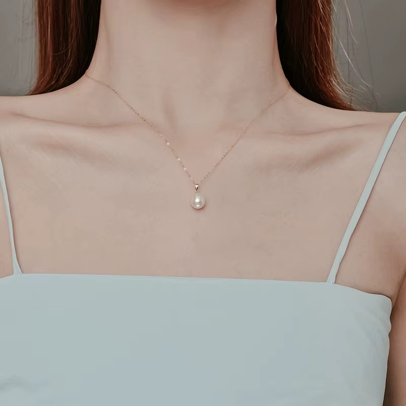 COLLAR DE PERLAS DE RIO NATURALES BAÑO ORO 18KT FIESTA - 5