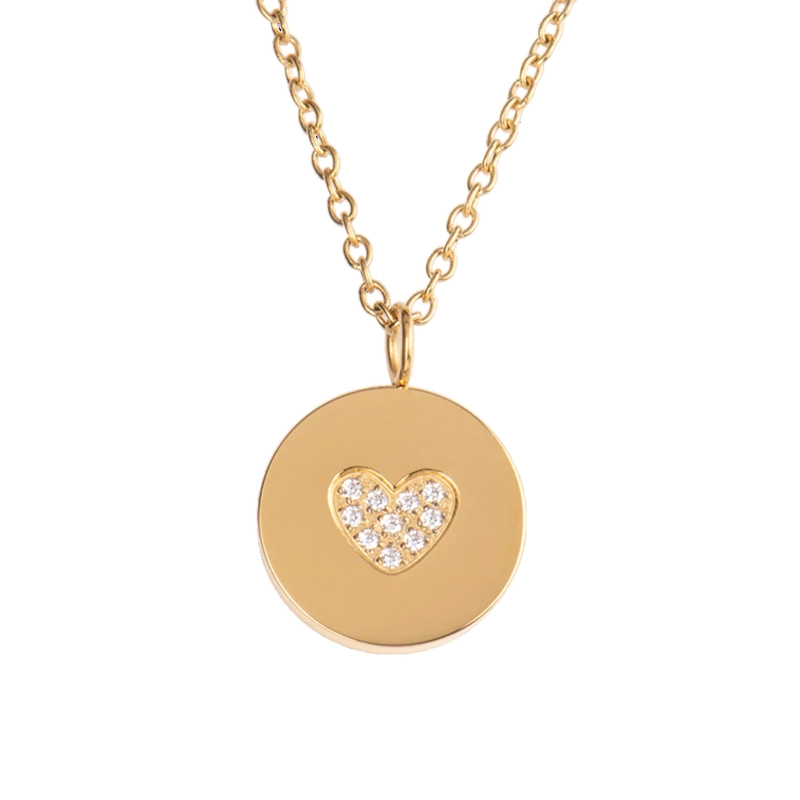 COLLAR MEDALLA CORAZON ORO 18KT DIAMANTES -1003OJR - 1