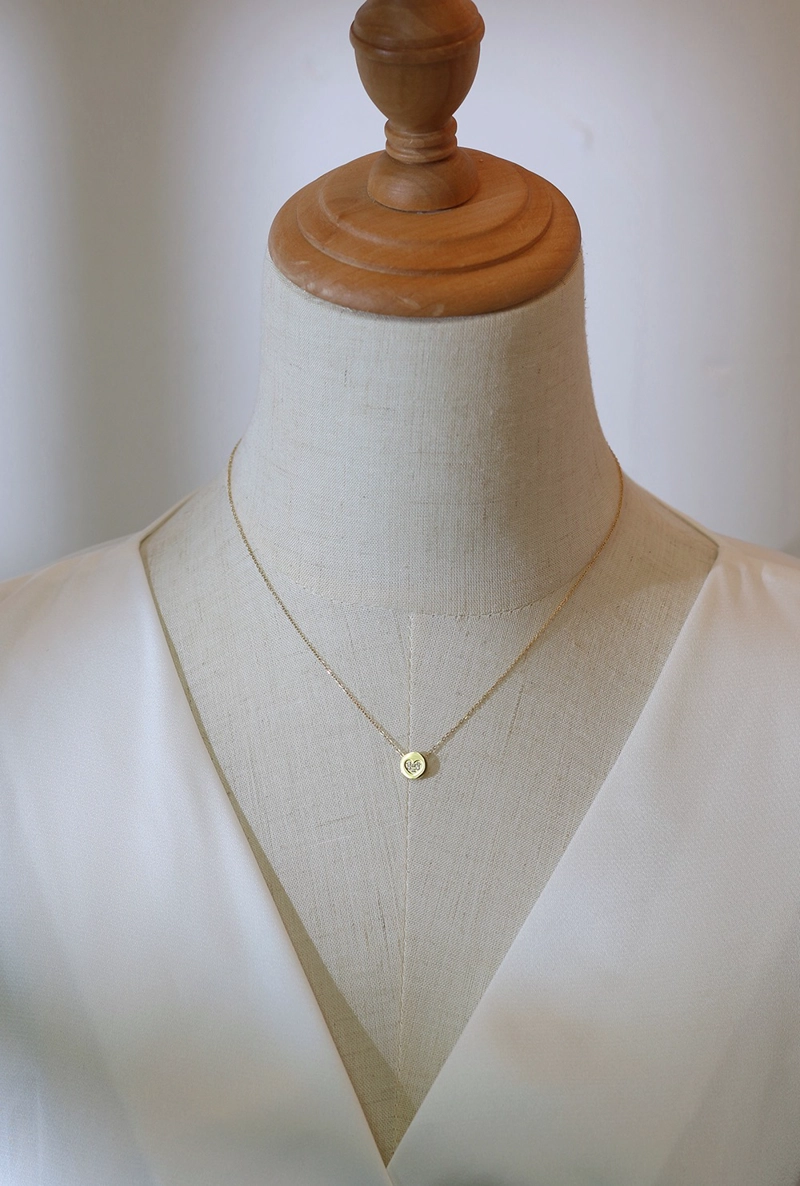 COLLAR MEDALLA CORAZON ORO 18KT DIAMANTES -1003OJR - 3
