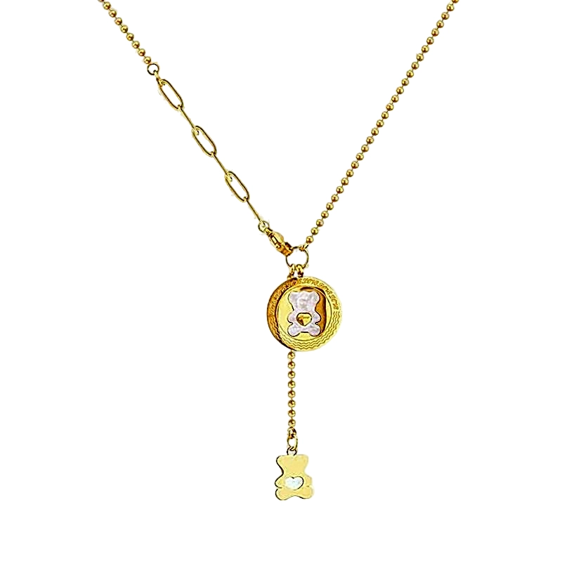 OFERTA! COLLAR OSO VERMEIL, BAÑO ORO 18KJR - 1