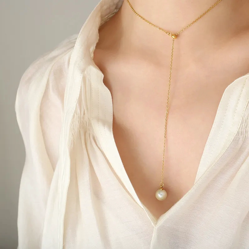 CYBER OFF! COLLAR PERLA CULTIVADA ORO 18KT AJUSTABLEJR - 2