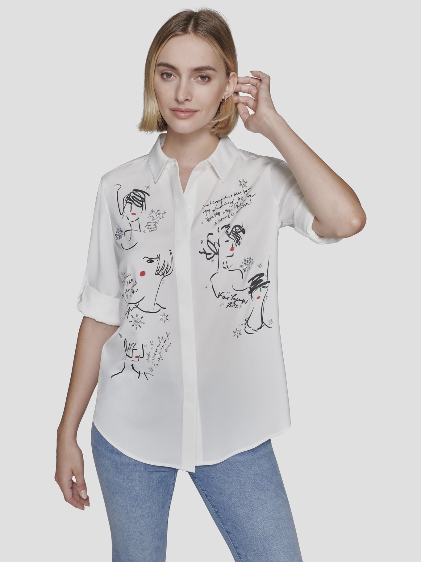 CAMISA DE POPELINA CON DIBUJO GRAFICO - 1