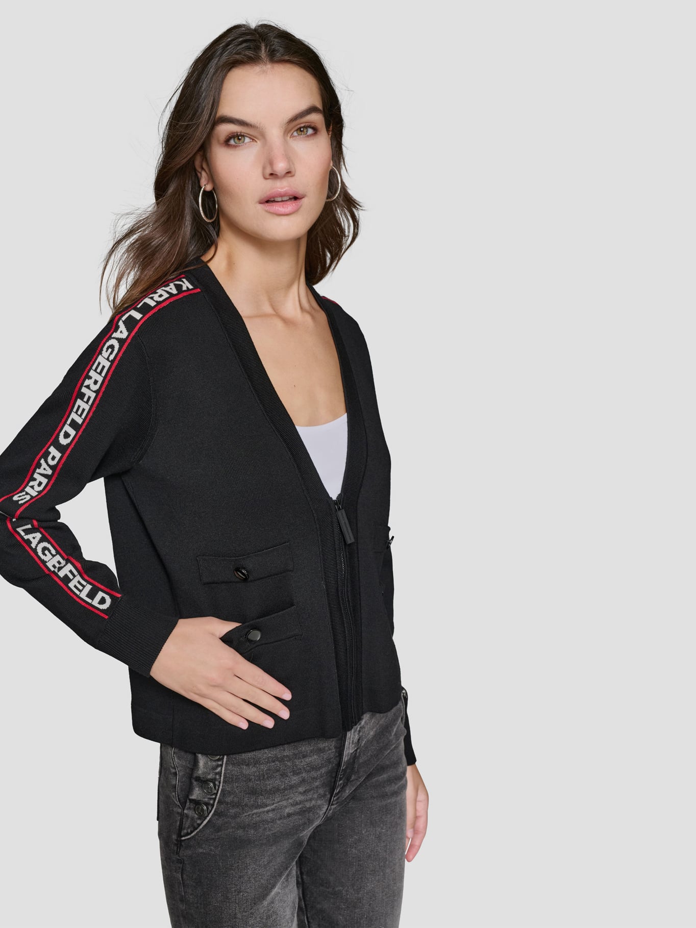SWEATER CARDIGAN CORTO CON CREMALLERA - 1