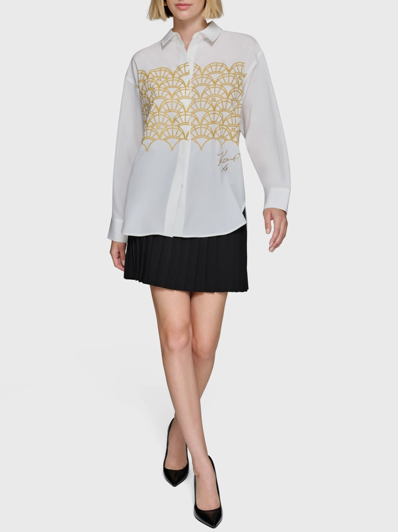 CAMISA BRILLANTE CON LENTEJUELAS Y DISEÑO DE ABANICO - 4