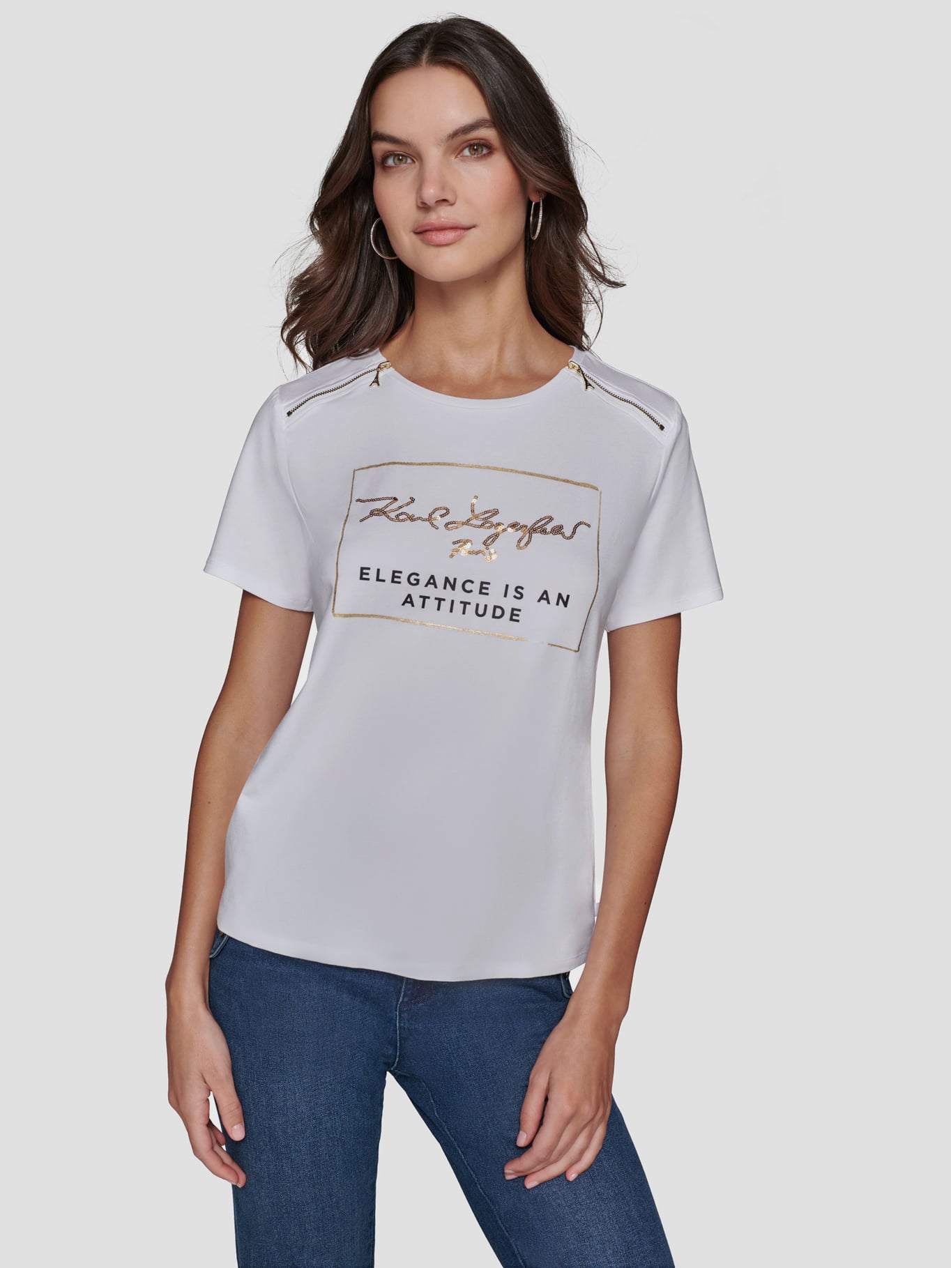 POLERA CON DISEÑO DE CREMALLERA EN LOS HOMBROS - 1