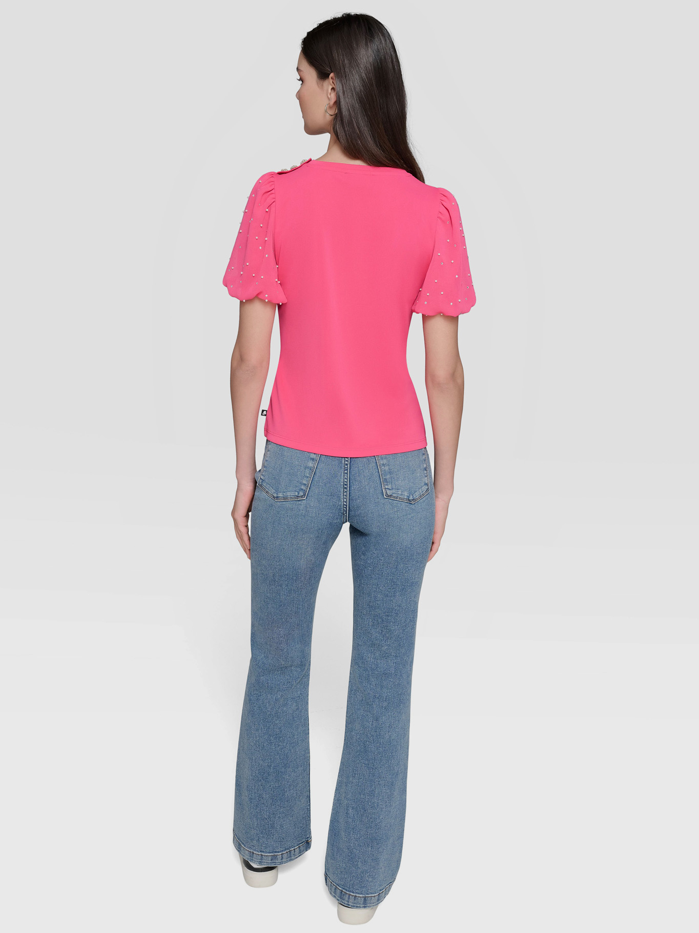 BLUSA CON MANGAS ABULLONADAS Y PEDRERIA - 4
