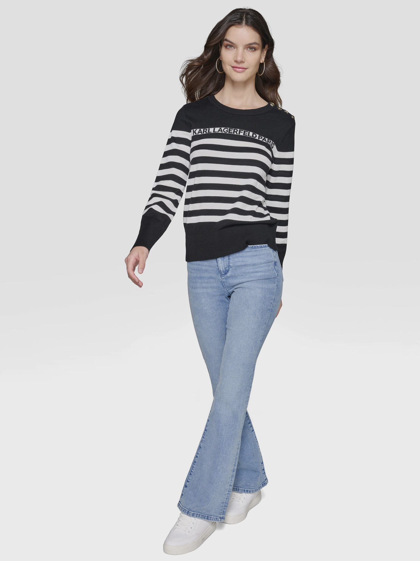 SWEATER DE RAYAS CON BROCHES - 2