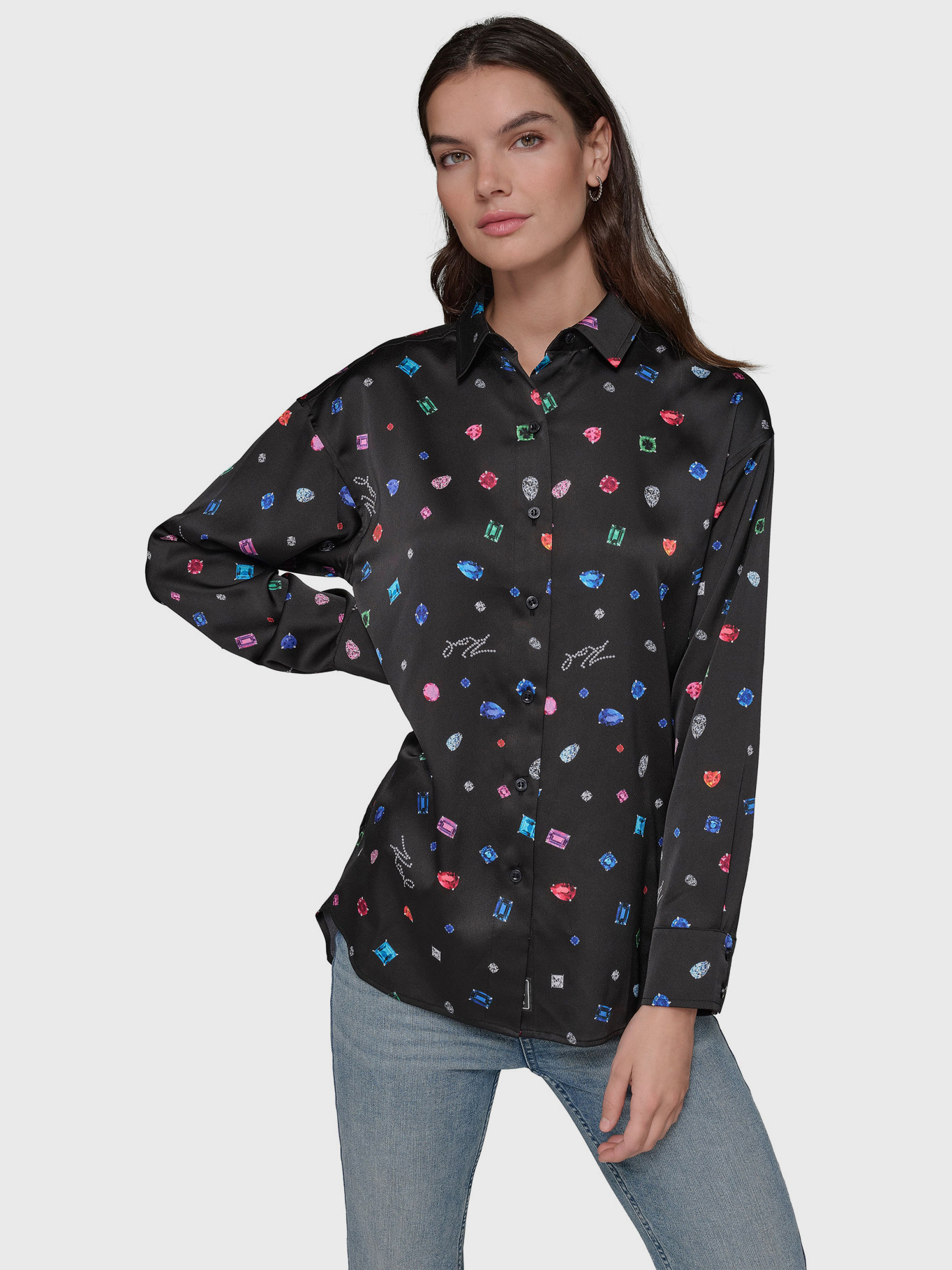 BLUSA ESTAMPADA DE MANGA LARGA - 1