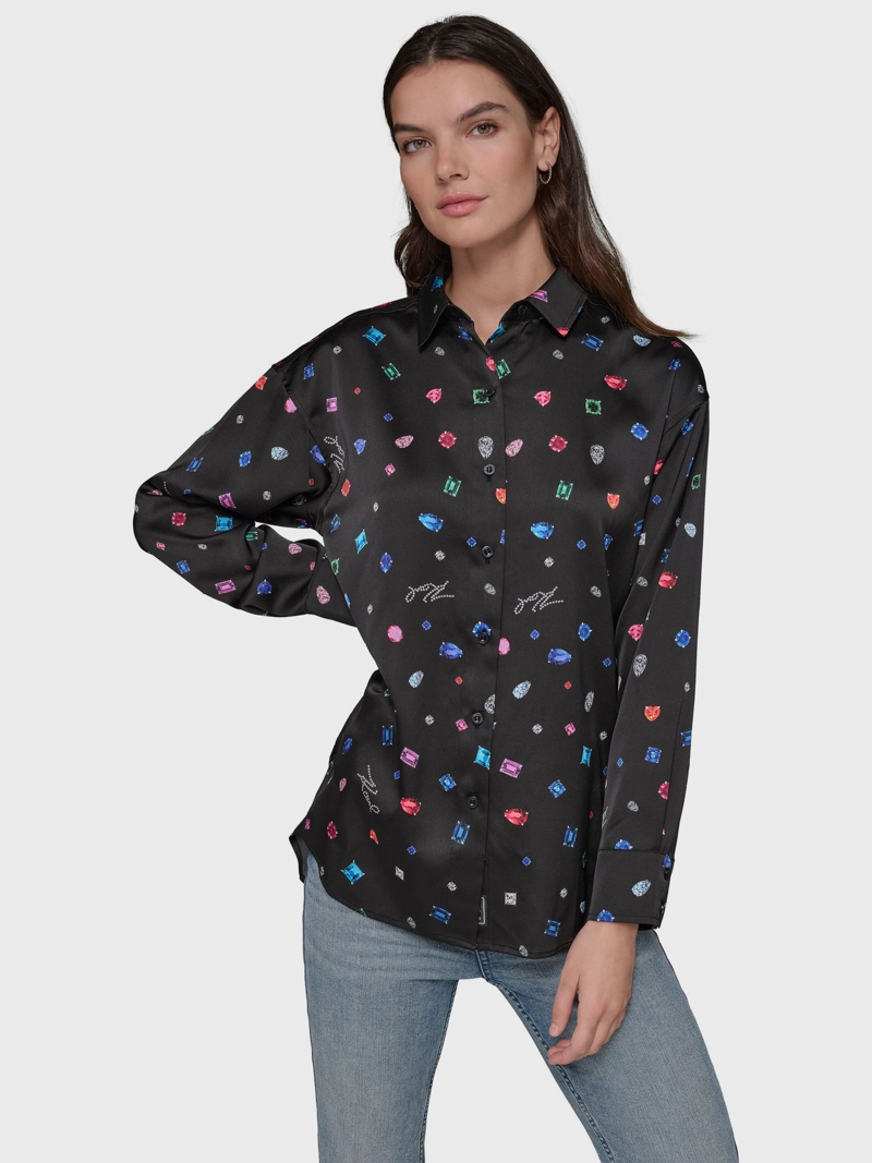 BLUSA ESTAMPADA DE MANGA LARGA - 1