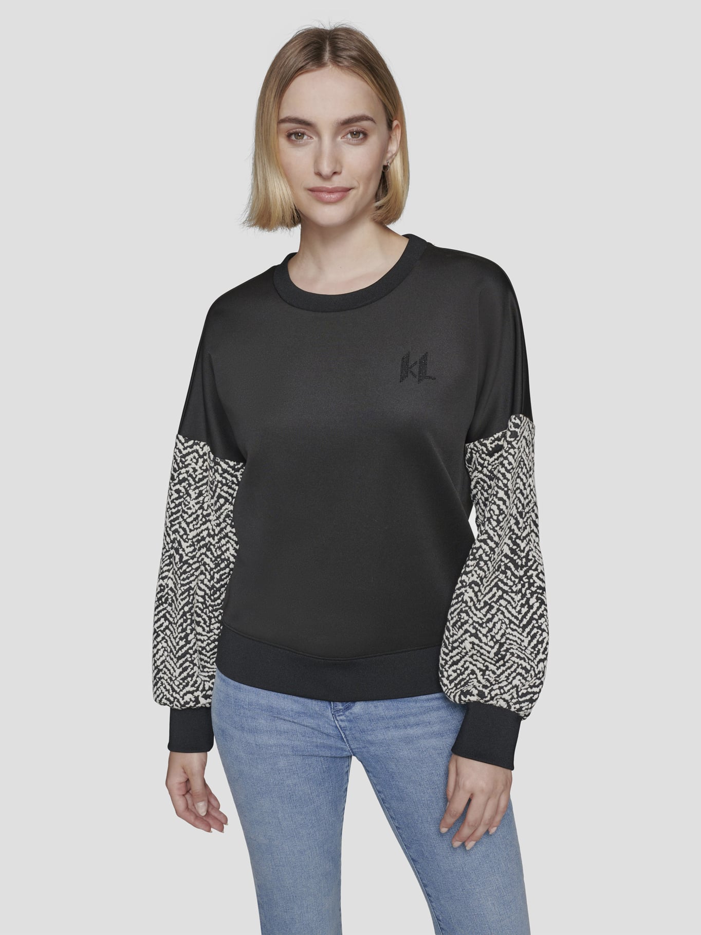 SWEATER DE PUNTO CON MANGAS EN CONTRASTE - 1