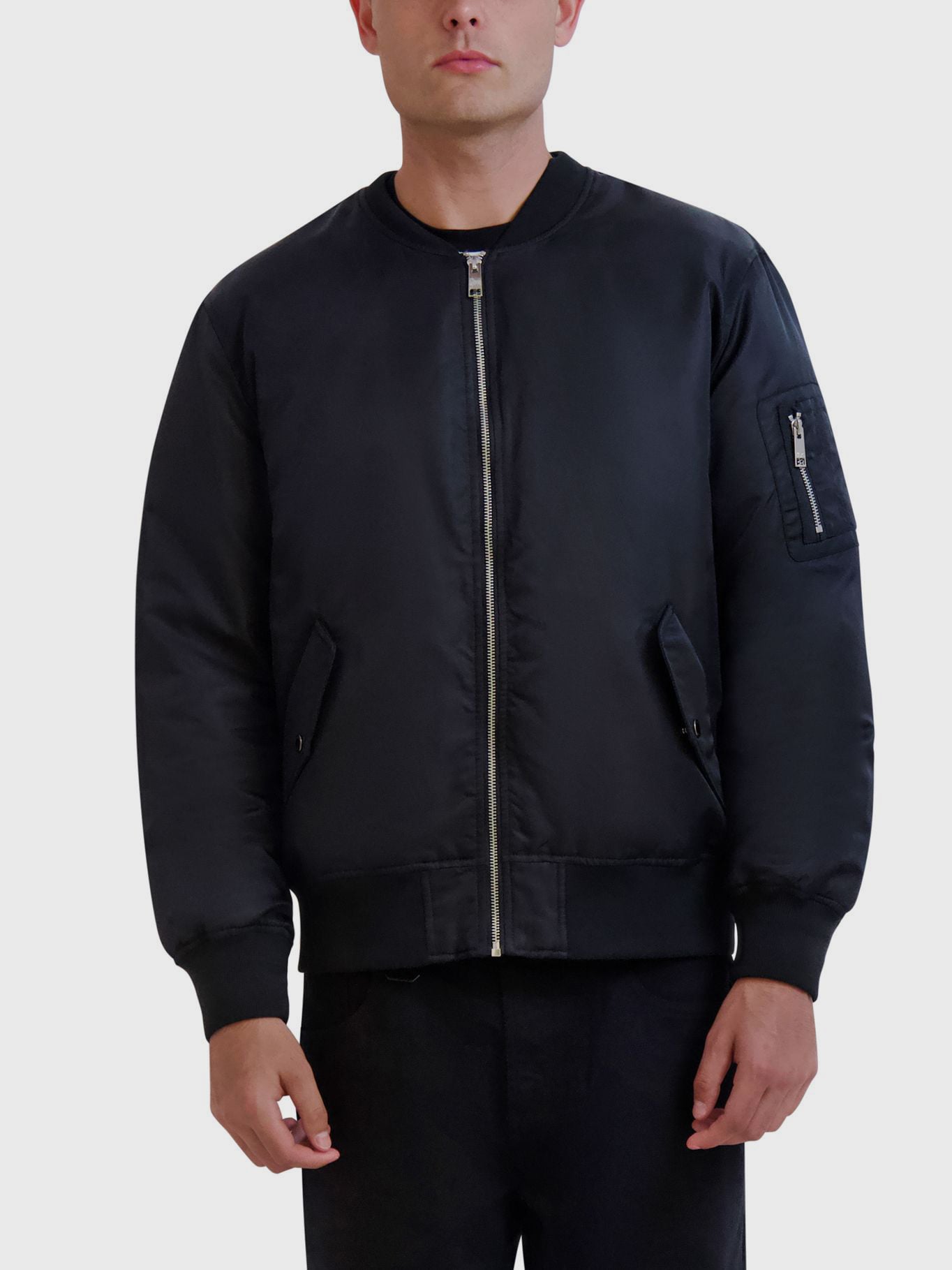 CHAQUETA BOMBER DE NYLON CON CIERRE COMPLETO - 1