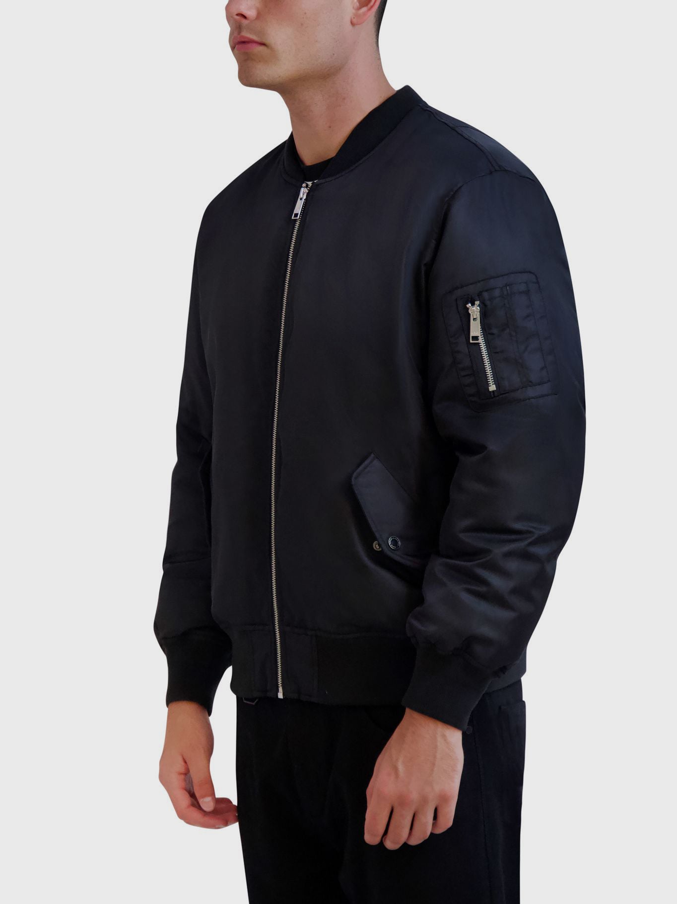 CHAQUETA BOMBER DE NYLON CON CIERRE COMPLETO - 4