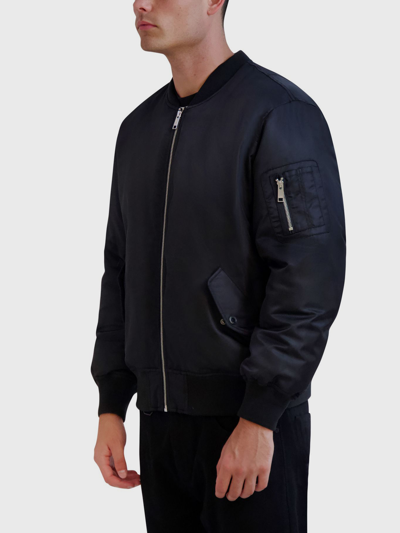 CHAQUETA BOMBER DE NYLON CON CIERRE COMPLETO - 4