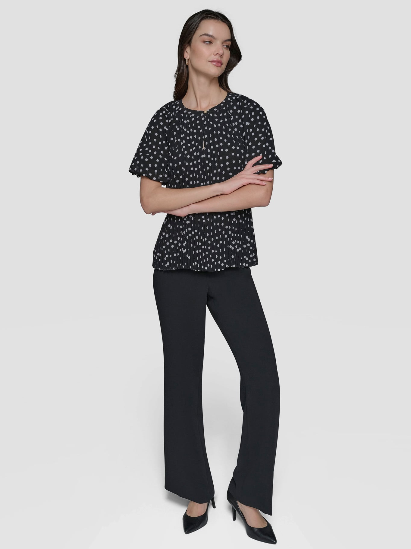 BLUSA CHIFFON CON PLIEGUES - 2