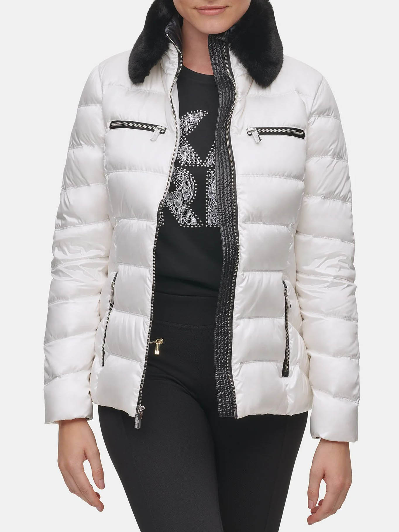 PARKA CON CUELLO DE CUERO SINTE TICO - 4