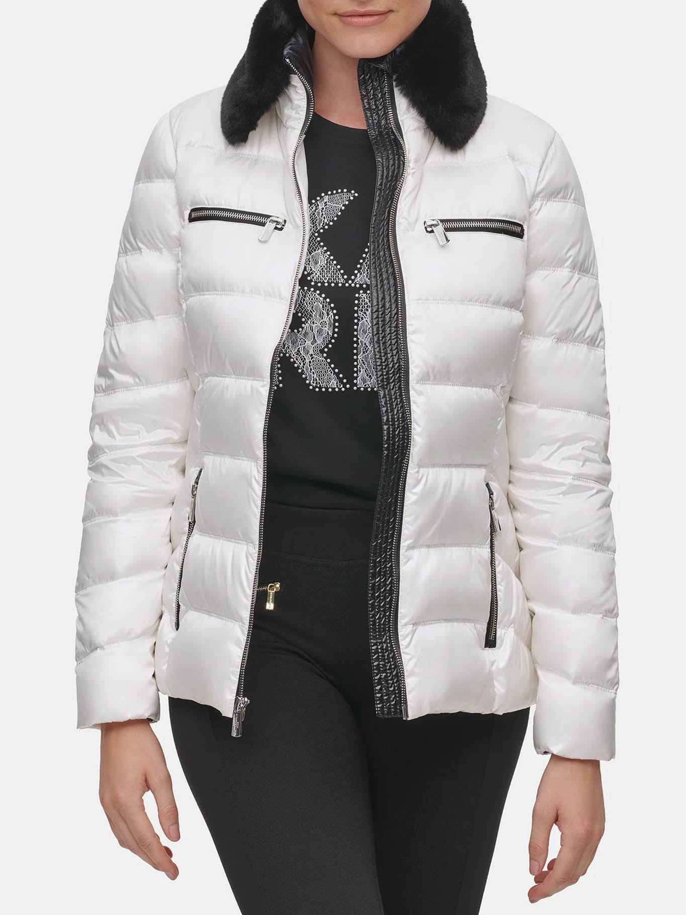 PARKA CON CUELLO DE CUERO SINTE TICO - 4