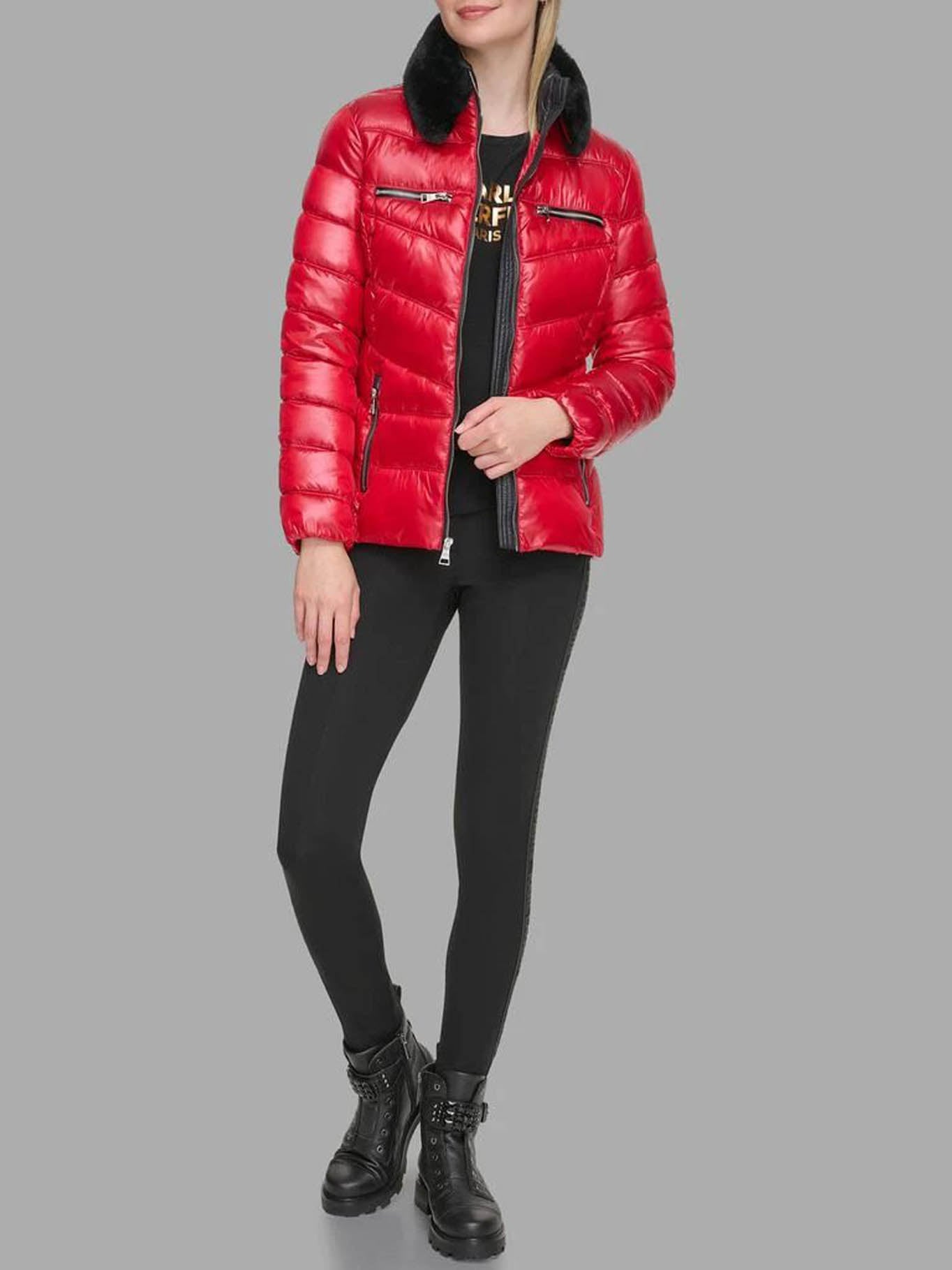 PARKA CON CUELLO DE CUERO SINTE TICO - 2