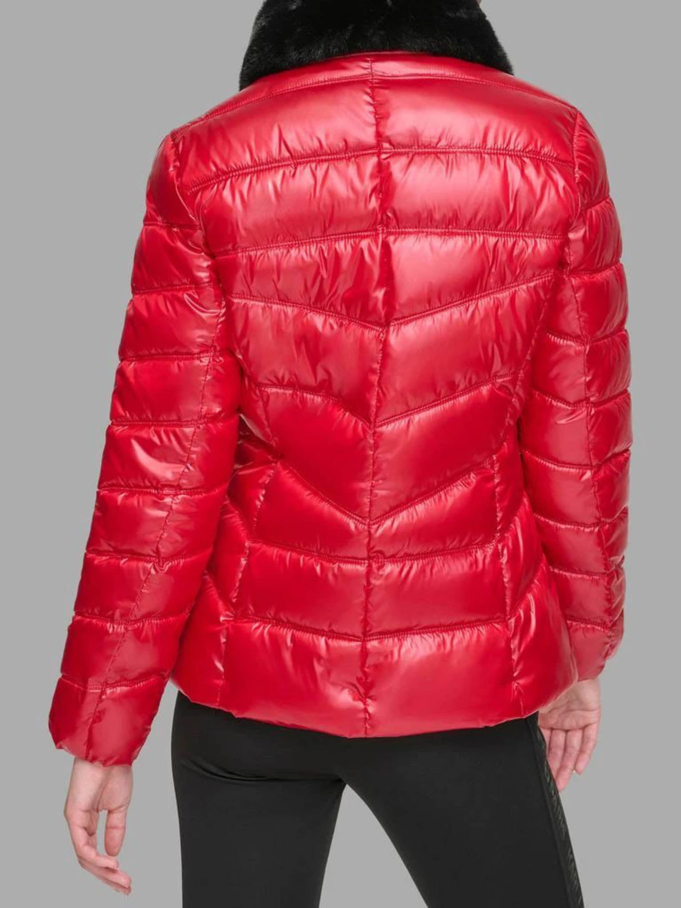 PARKA CON CUELLO DE CUERO SINTE TICO - 3