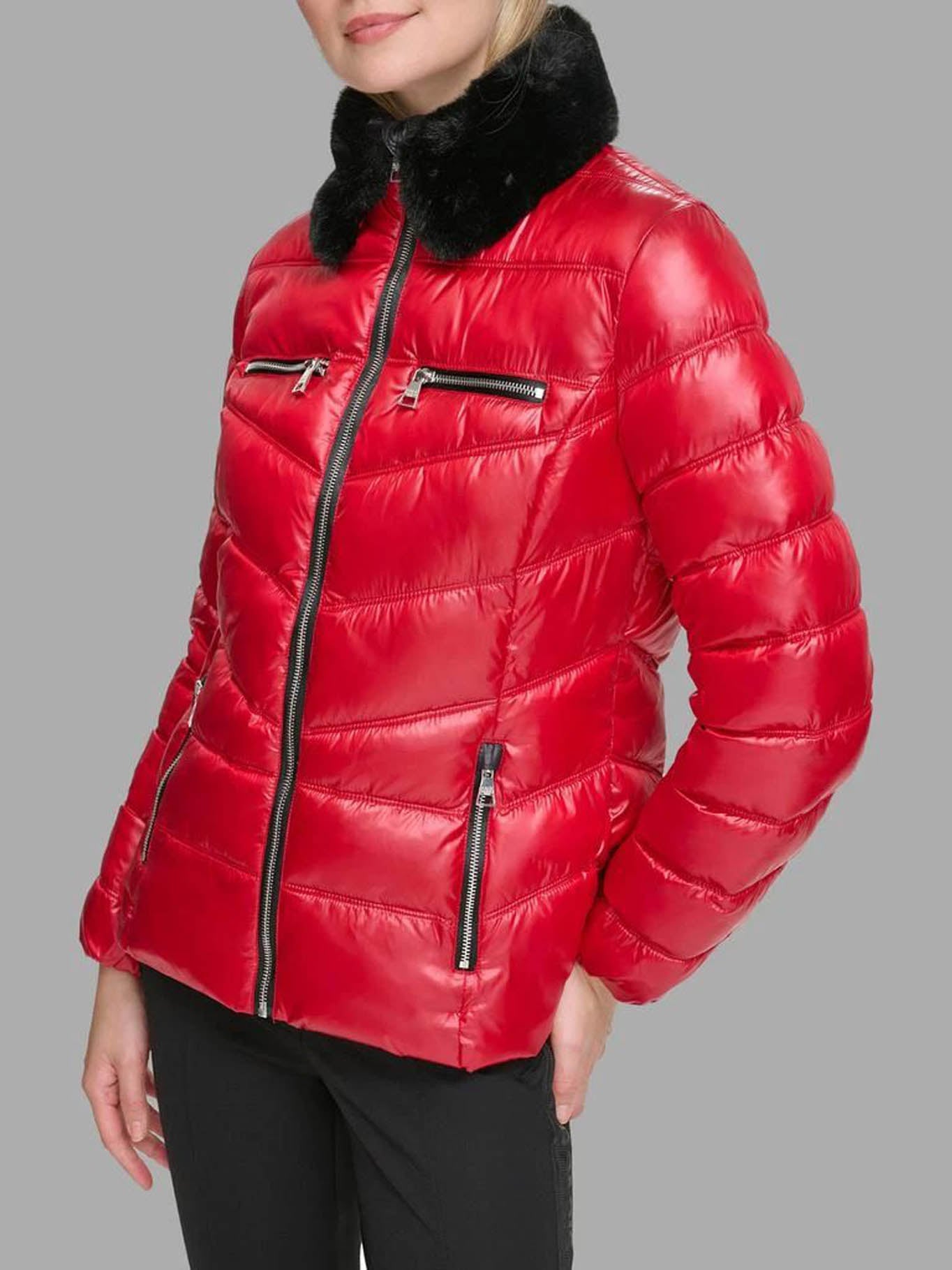PARKA CON CUELLO DE CUERO SINTE TICO - 4