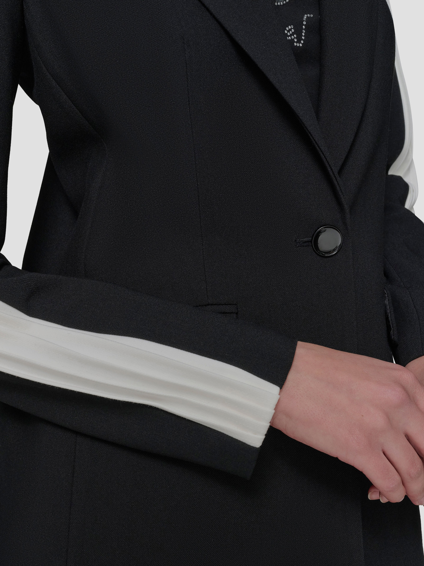 BLAZER CON RIBETE EN CONTRASTE PLISADO - 6